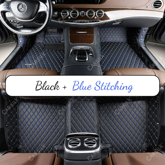 BLACK & BLUE DIAMOND PATTERN CAR MATS SET - Carsilks 