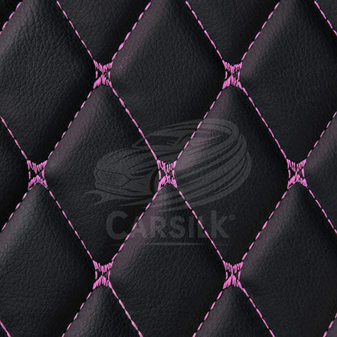 BLACK & PURPLE STITCHING DIAMOND LUXURY TRUNK CAR MATS - Carsilks 