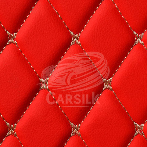 FERRARI RED STITCHING DIAMOND LUXURY TRUNK CAR MATS - Carsilks 