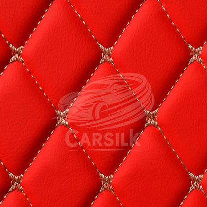 FERRARI RED STITCHING DIAMOND LUXURY TRUNK CAR MATS - Carsilks 