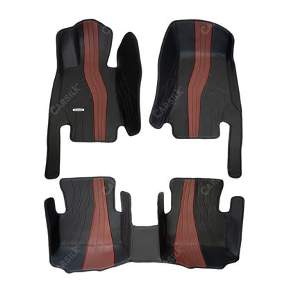 BLACK AND RED PATTERN DOUBLE LAYER PREMIUM CAR MATS SET - Carsilks 